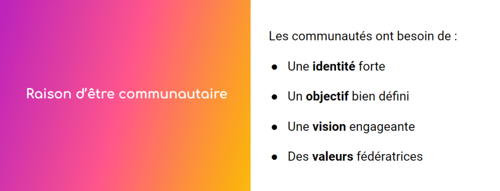 Raisons d'être communautaire