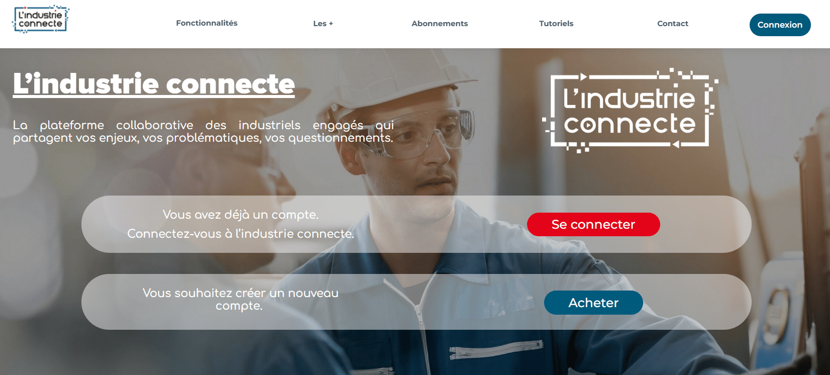 Industrie Connect Landing Page